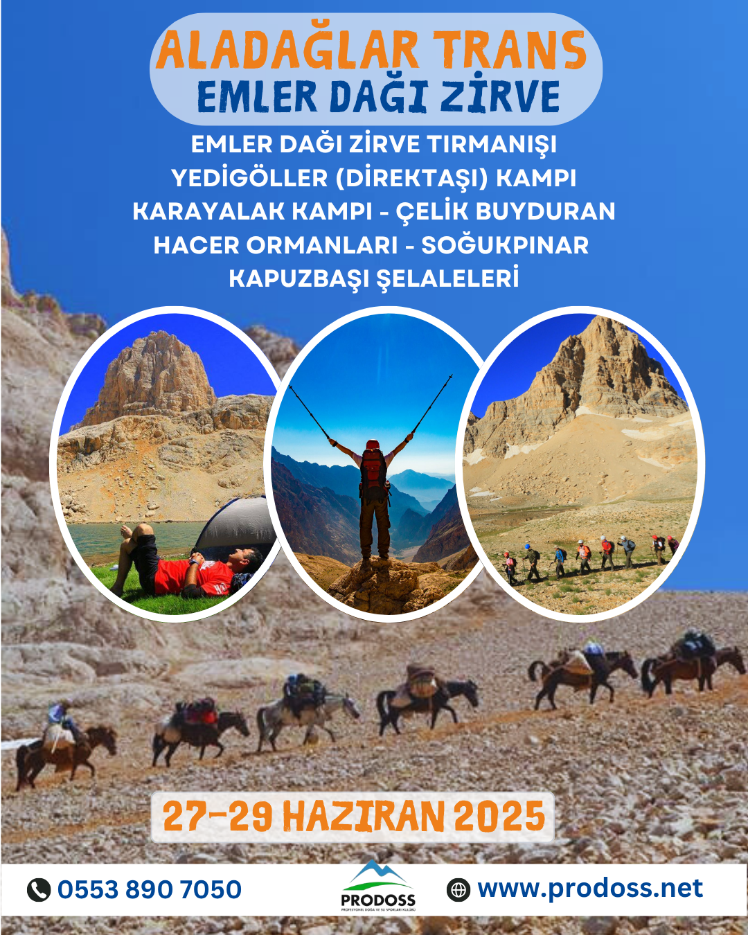 ALADAĞLAR Trans ve EMLER Dağı  (3723 M)  Zirve Tırmanışı     27-29 Haziran 2025